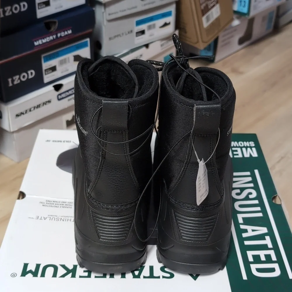 Staheekum Men's Snow Boots Cold Rated -20, Black